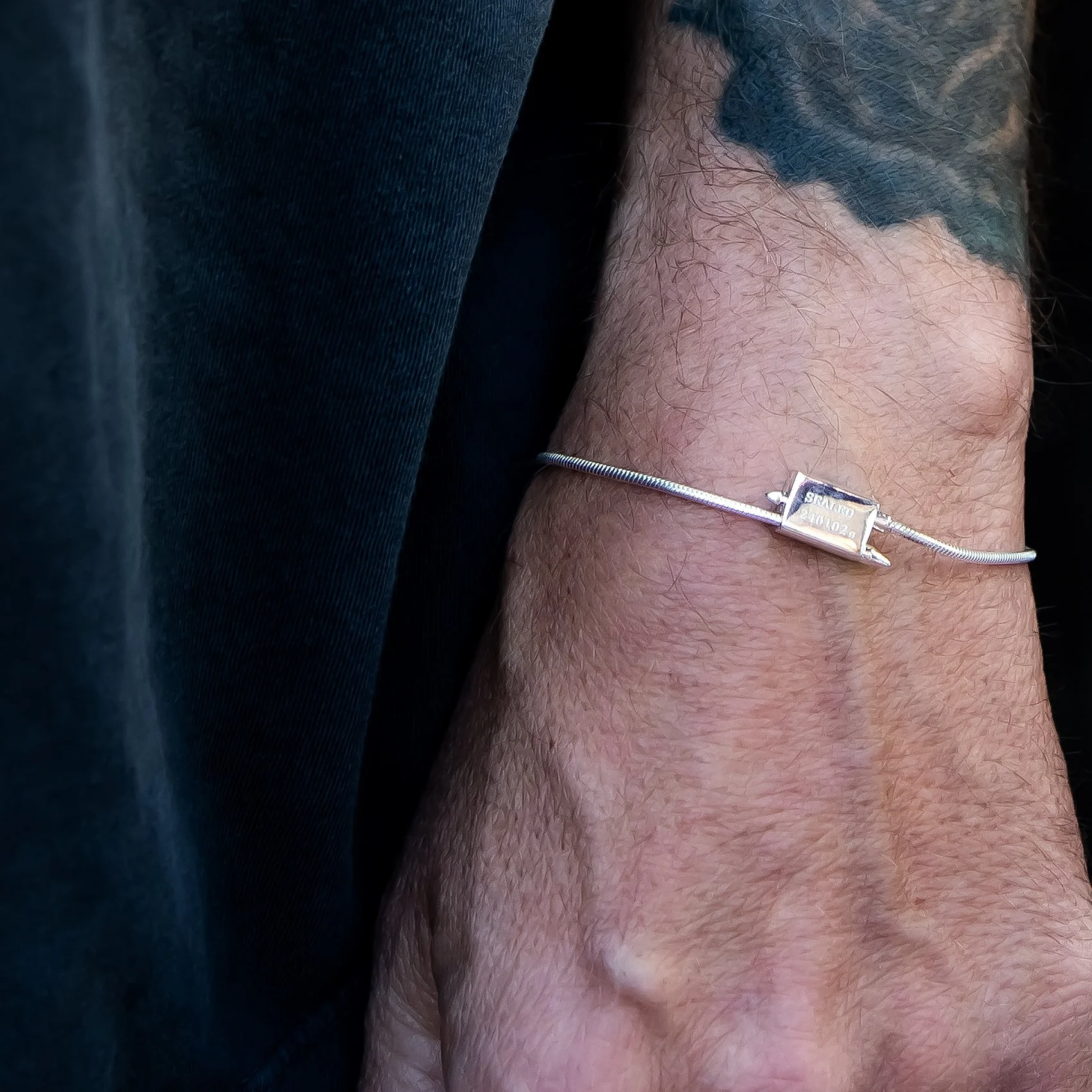 ●DOFFJASON● pierced clip bracelet DJ24SSEBR004SLV Cable Seal bracelet in Sterling Silver or 14kt gold — JASON